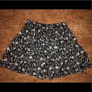 Black Floral Skirt